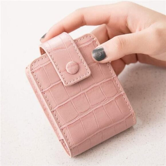 Makeup Lipstick Case for Women Travel Cosmetic Pouch Small Mini Leather - Picture 5 of 7